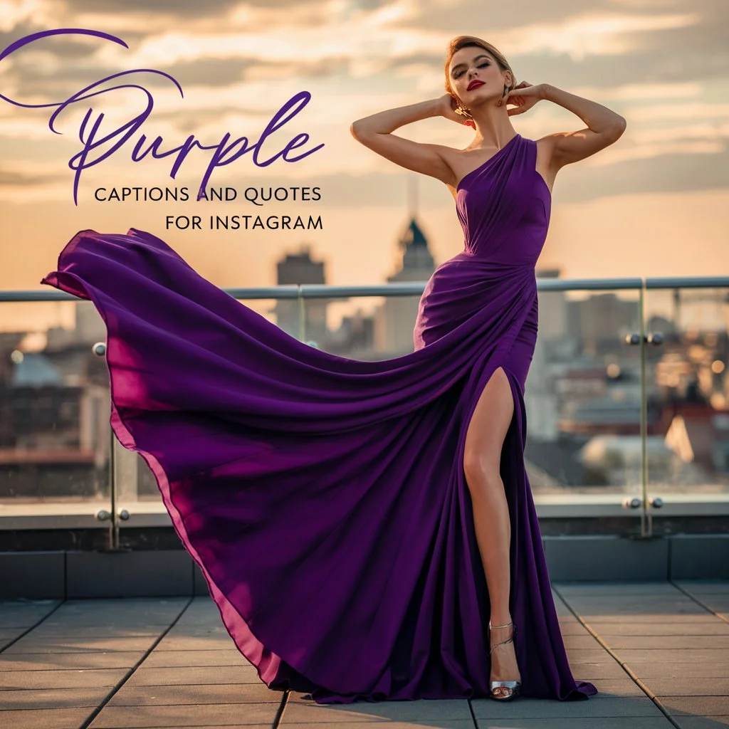 Purple Dress Captions And Quotes for Instagram