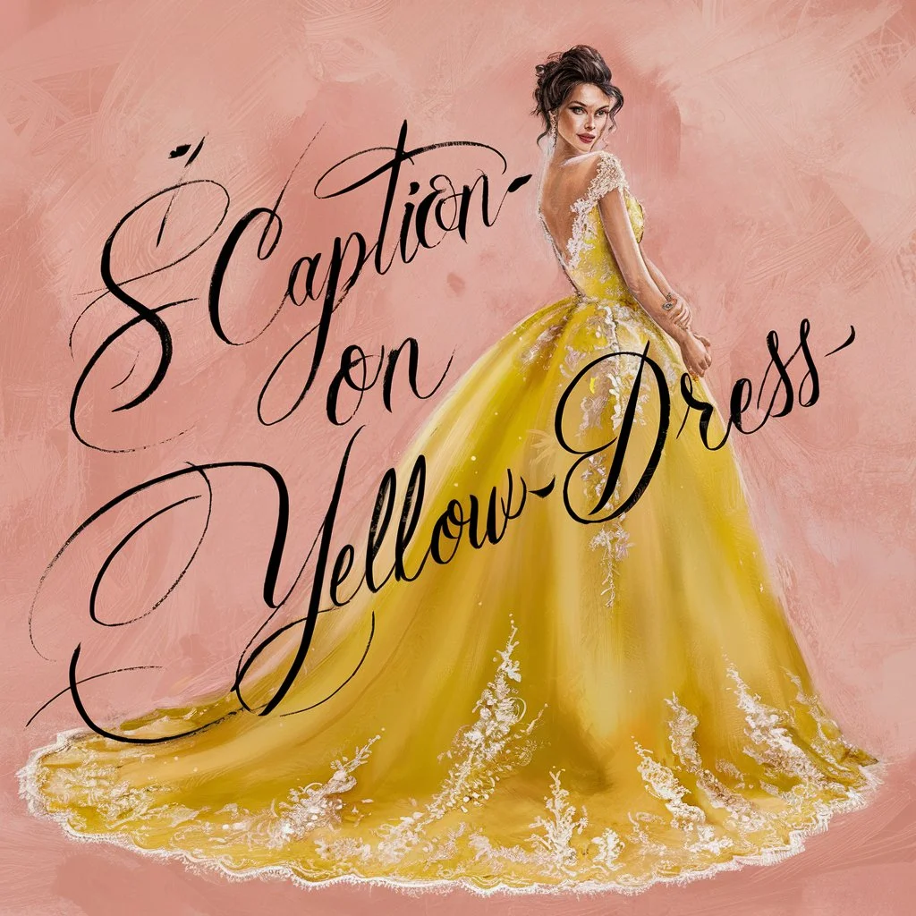Caption on Yellow Dress