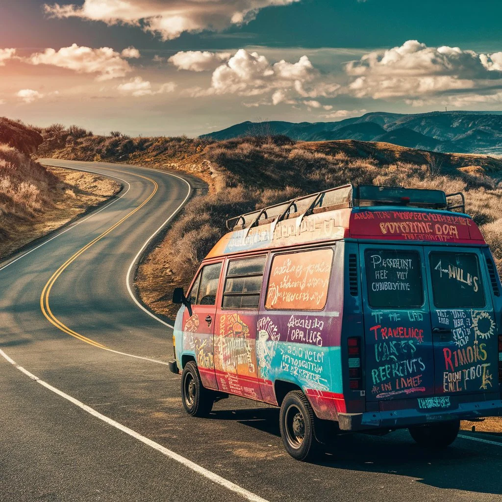 Road with Van Life Quotes and Captions